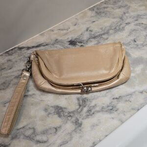 HOBO International Champagne Wristlet Clutch